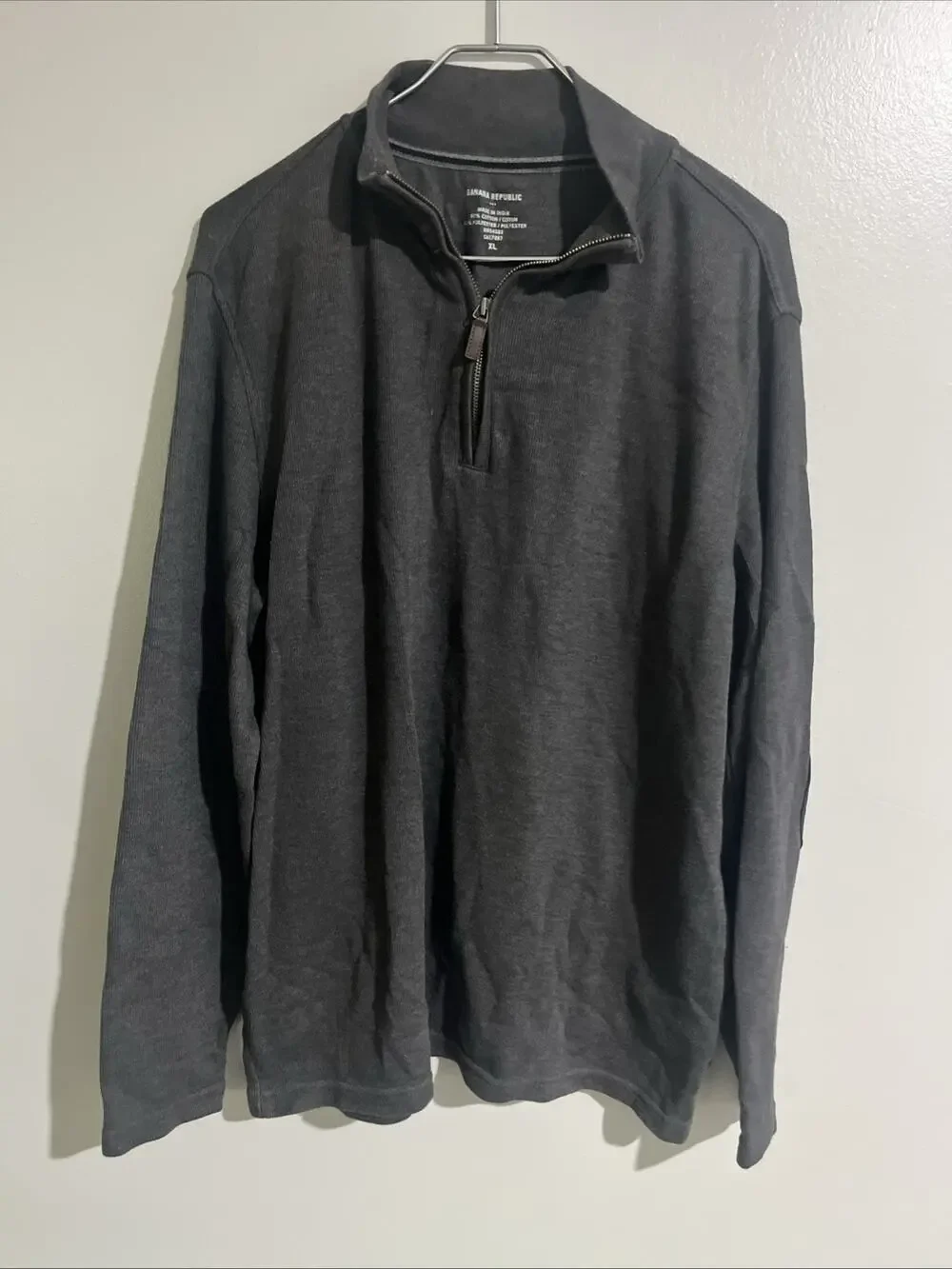 Banana Republic Mens Dark Gray Performance Knit 1/4 Zip Pullover Sweatshirt XL